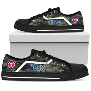 Simple Camo Chicago Cubs Low Top Shoes