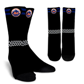 Round Striped Fascinating Sport New York Mets Crew Socks