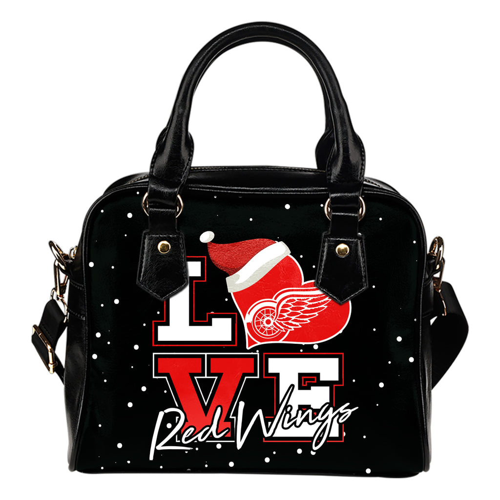 Love Word Christmas Sweet Detroit Red Wings Shoulder Handbags
