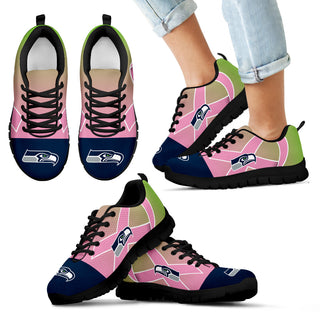 Seattle Seahawks Cancer Pink Ribbon Sneakers