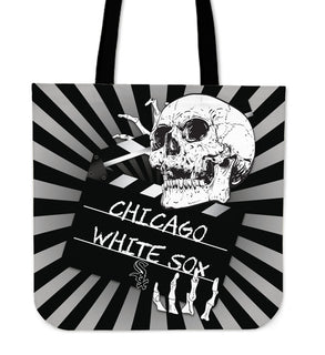 Clapper Film Skull Chicago White Sox Tote Bags