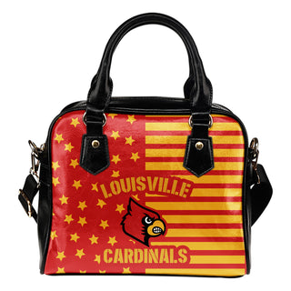 Twinkle Star With Line Louisville Cardinals Shoulder Handbags
