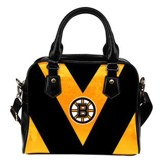 Triangle Double Separate Colour Boston Bruins Shoulder Handbags