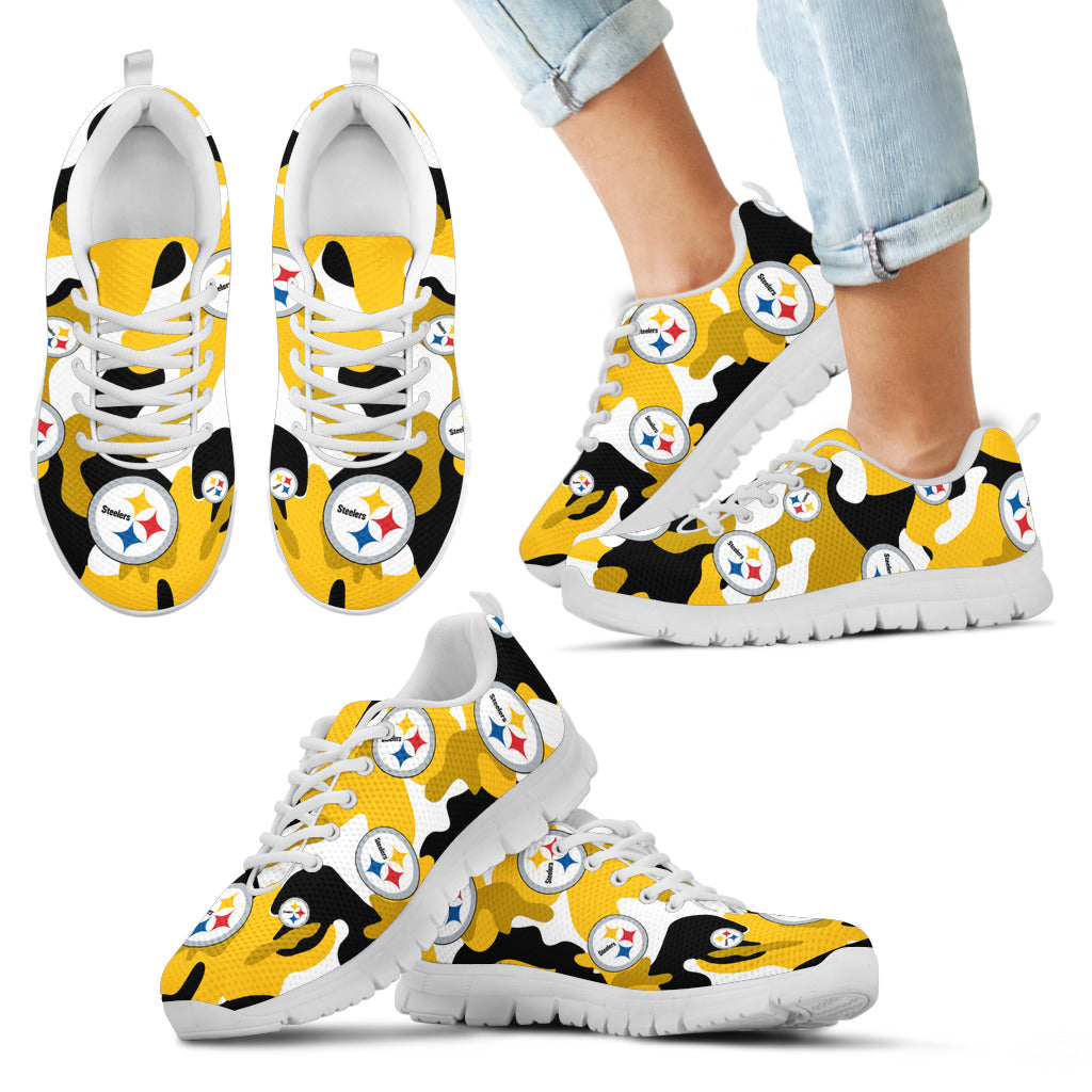 Pittsburgh Steelers Cotton Camouflage Fabric Military Solider Style Sneakers