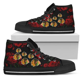 Lovely Rose Thorn Incredible Chicago Blackhawks High Top Shoes
