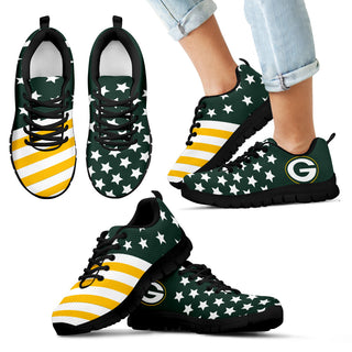 America Flag Full Stars Stripes Green Bay Packers Sneakers