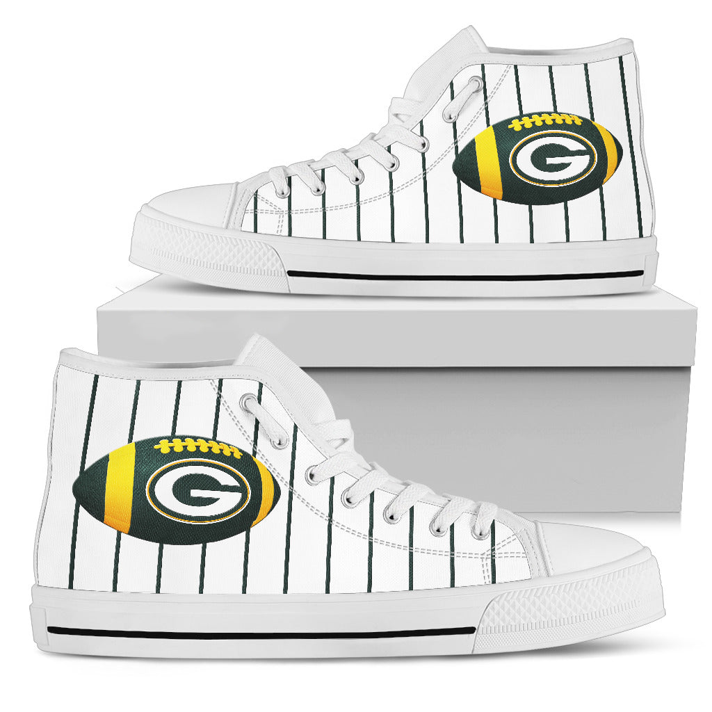 Straight Line With Deep Circle Green Bay Packers High Top Shoes