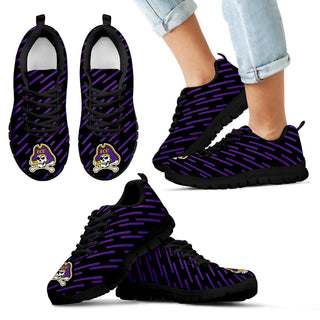 Marvelous Striped Stunning Logo East Carolina Pirates Sneakers