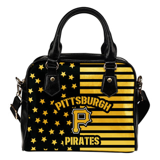 Twinkle Star With Line Pittsburgh Pirates Shoulder Handbags