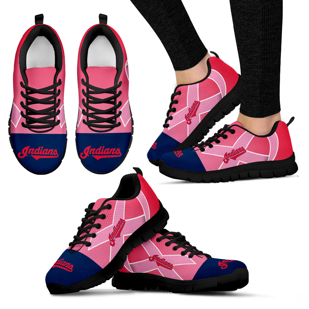 Cleveland Indians Cancer Pink Ribbon Sneakers