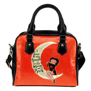 BB I Love My Cincinnati Bengals To The Moon And Back Shoulder Handbags Women Purse