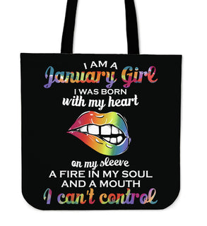 I Am A January Girl Tote Bags