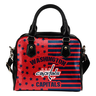 Twinkle Star With Line Washington Capitals Shoulder Handbags