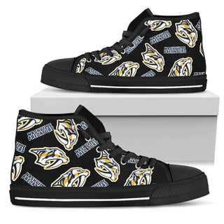 Script Logo Pattern Nashville Predators High Top Shoes