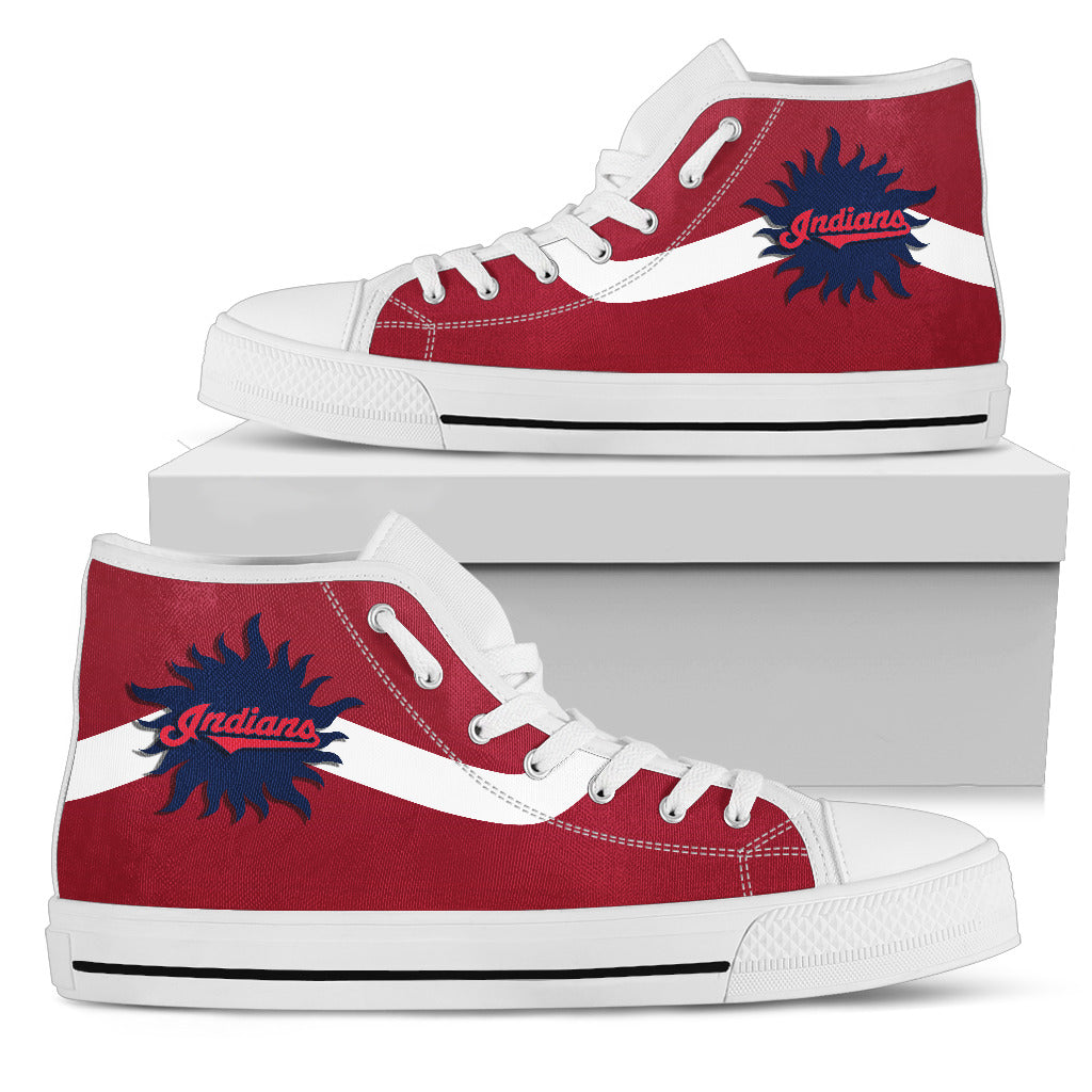 Simple Van Sun Flame Cleveland Indians  High Top Shoes