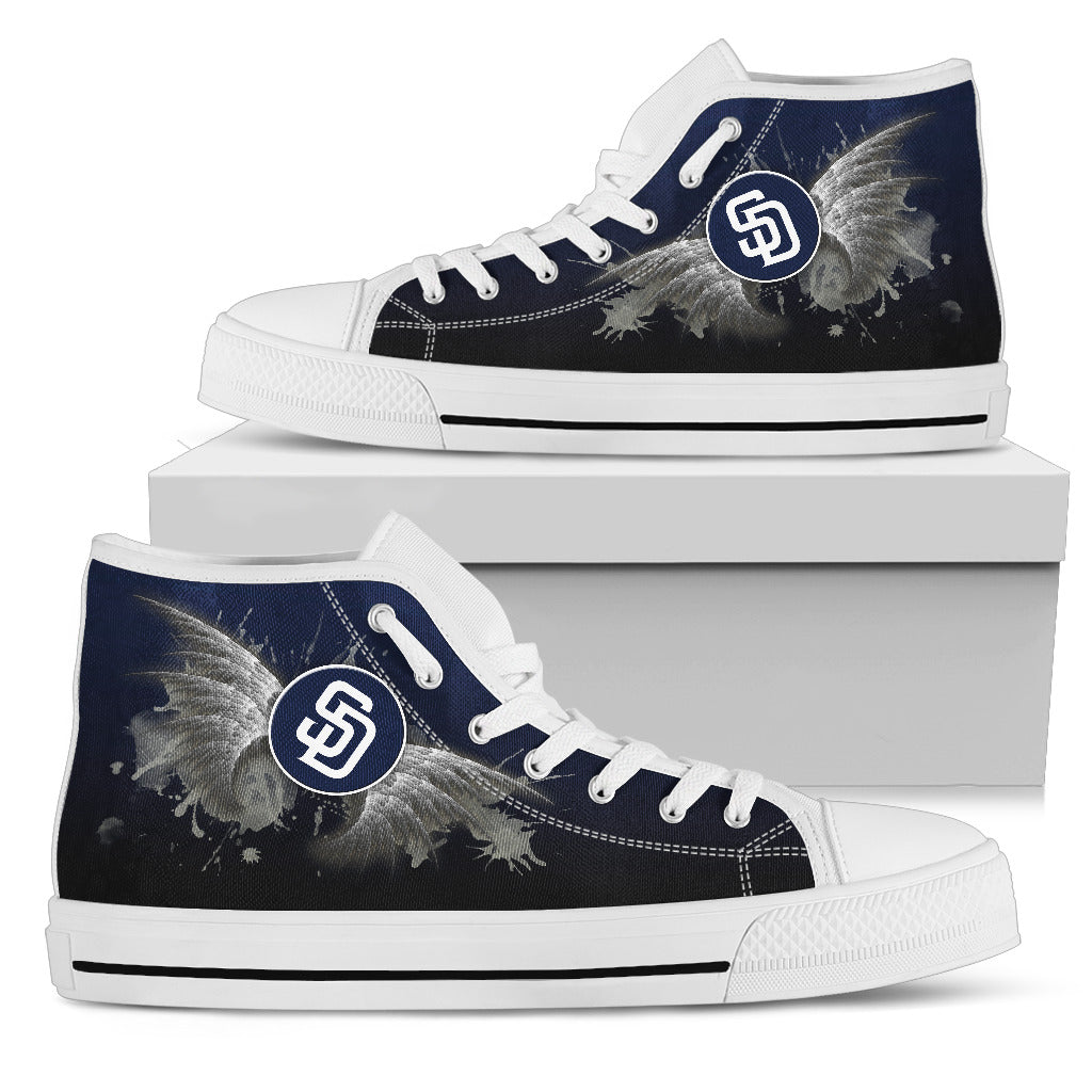 Angel Wings San Diego Padres High Top Shoes