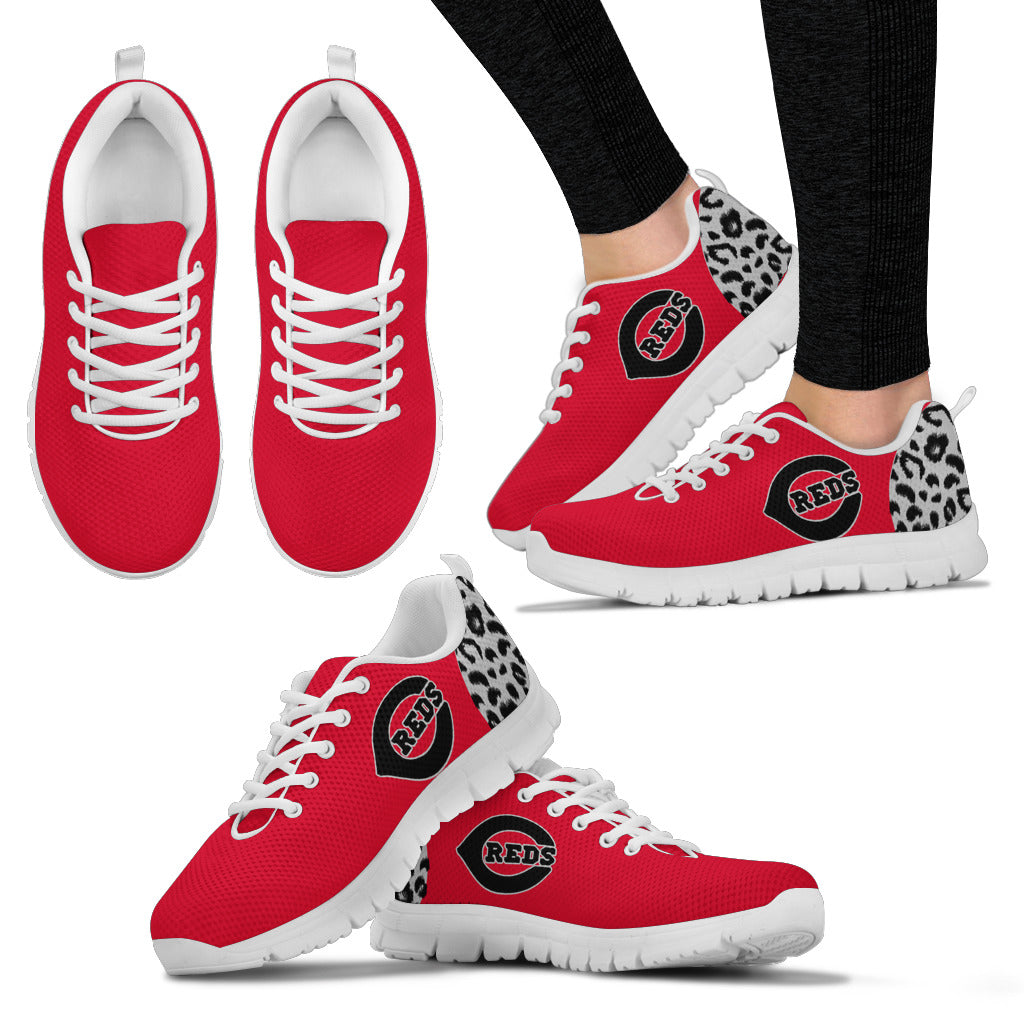 Cheetah Pattern Fabulous Cincinnati Reds Sneakers