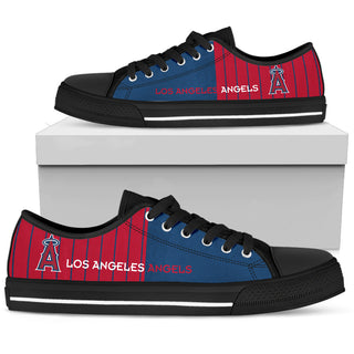 Simple Design Vertical Stripes Los Angeles Angels Low Top Shoes
