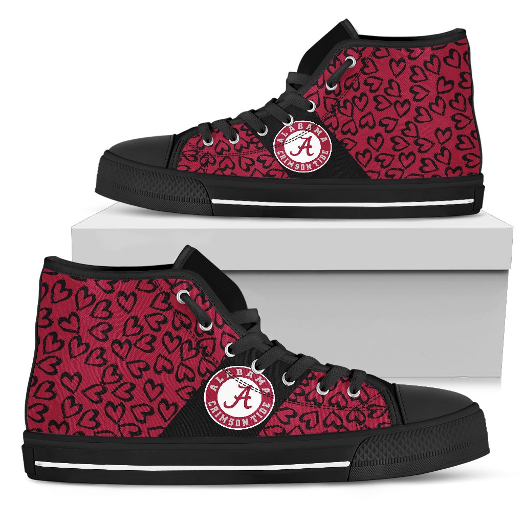Perfect Cross Color Absolutely Nice Alabama Crimson Tide High Top Shoes