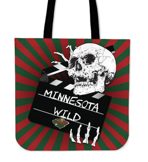 Clapper Film Skull Minnesota Wild Tote Bags