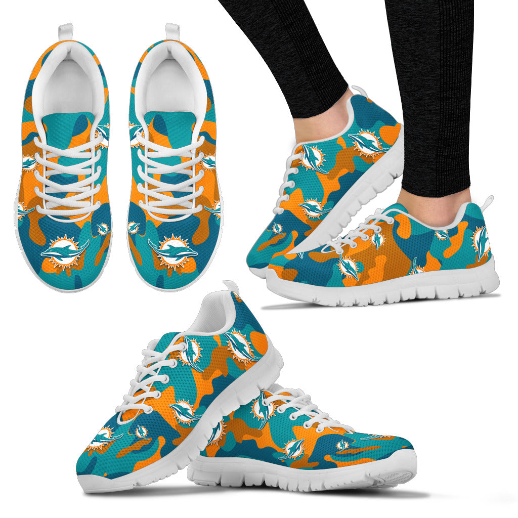 Miami Dolphins Cotton Camouflage Fabric Military Solider Style Sneakers