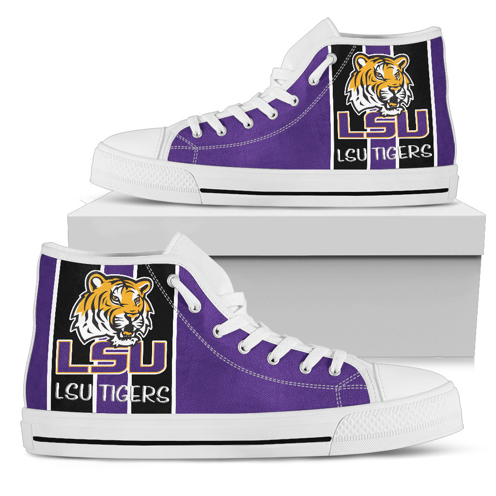 Steaky Trending Fashion Sporty LSU Tigers High Top Shoes