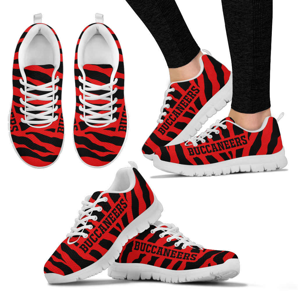 Tiger Skin Stripes Pattern Print Tampa Bay Buccaneers Sneakers
