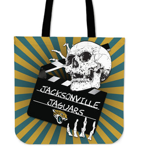 Clapper Film Skull Jacksonville Jaguars Tote Bags