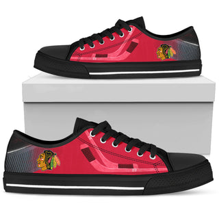 Artistic Scratch Of Chicago Blackhawks Low Top Shoes