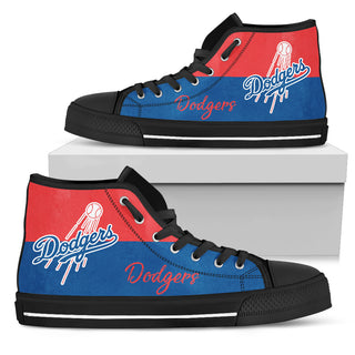 Divided Colours Stunning Logo Los Angeles Dodgers High Top Shoes