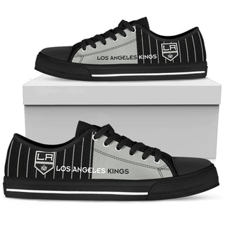 Simple Design Vertical Stripes Los Angeles Kings Low Top Shoes
