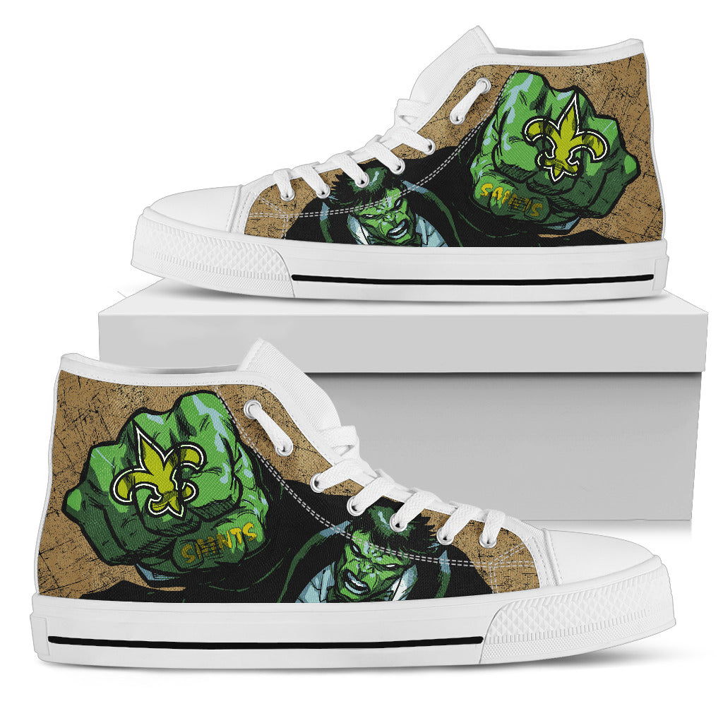 Hulk Punch New Orleans Saints High Top Shoes