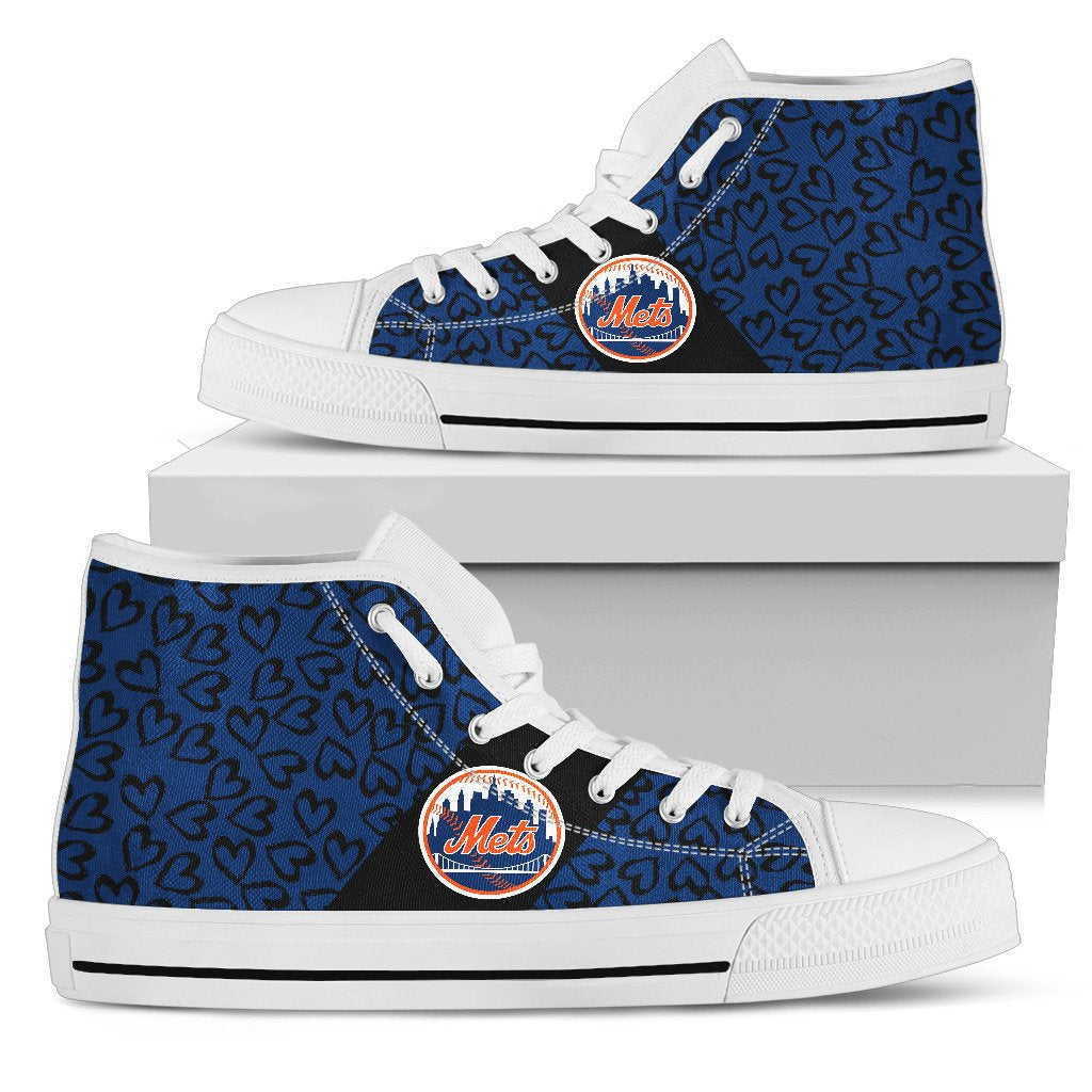 Perfect Cross Color Absolutely Nice New York Mets High Top Shoes