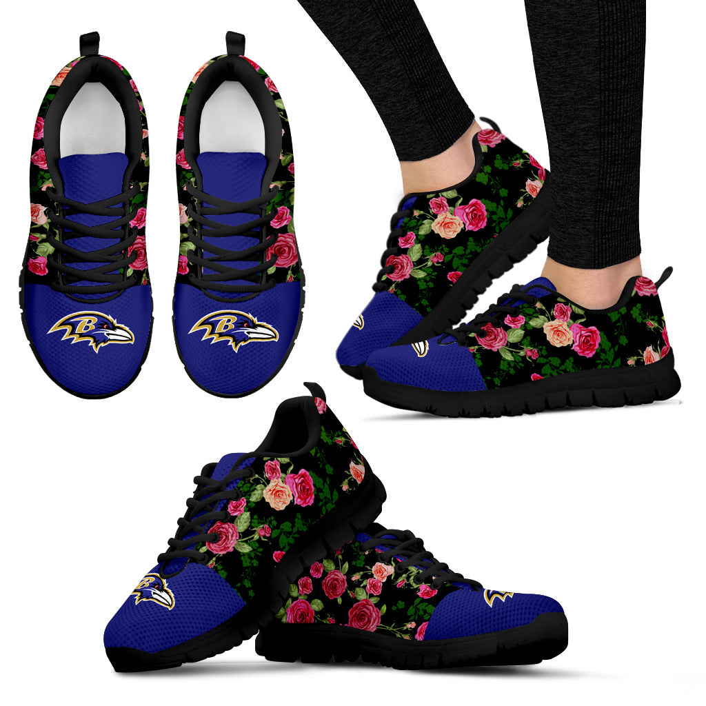 Vintage Floral Baltimore Ravens Sneakers