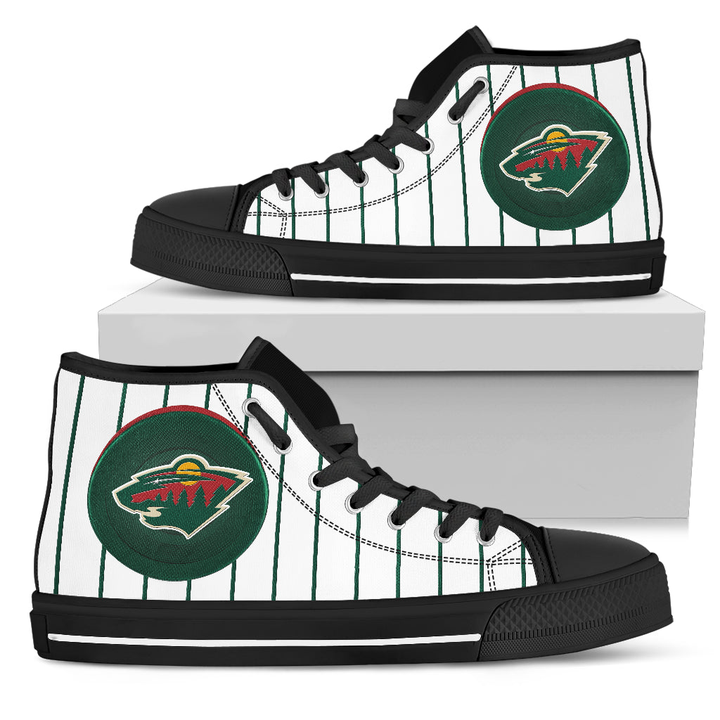 Straight Line With Deep Circle Minnesota Wild High Top Shoes
