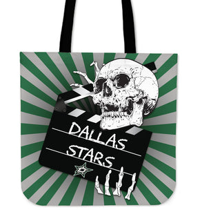 Clapper Film Skull Dallas Stars Tote Bags