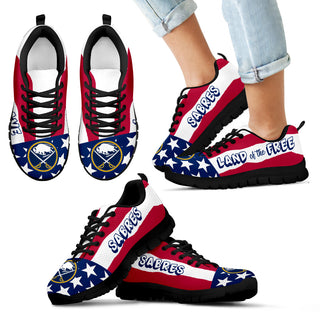 Proud Of American Flag Three Line Buffalo Sabres Sneakers
