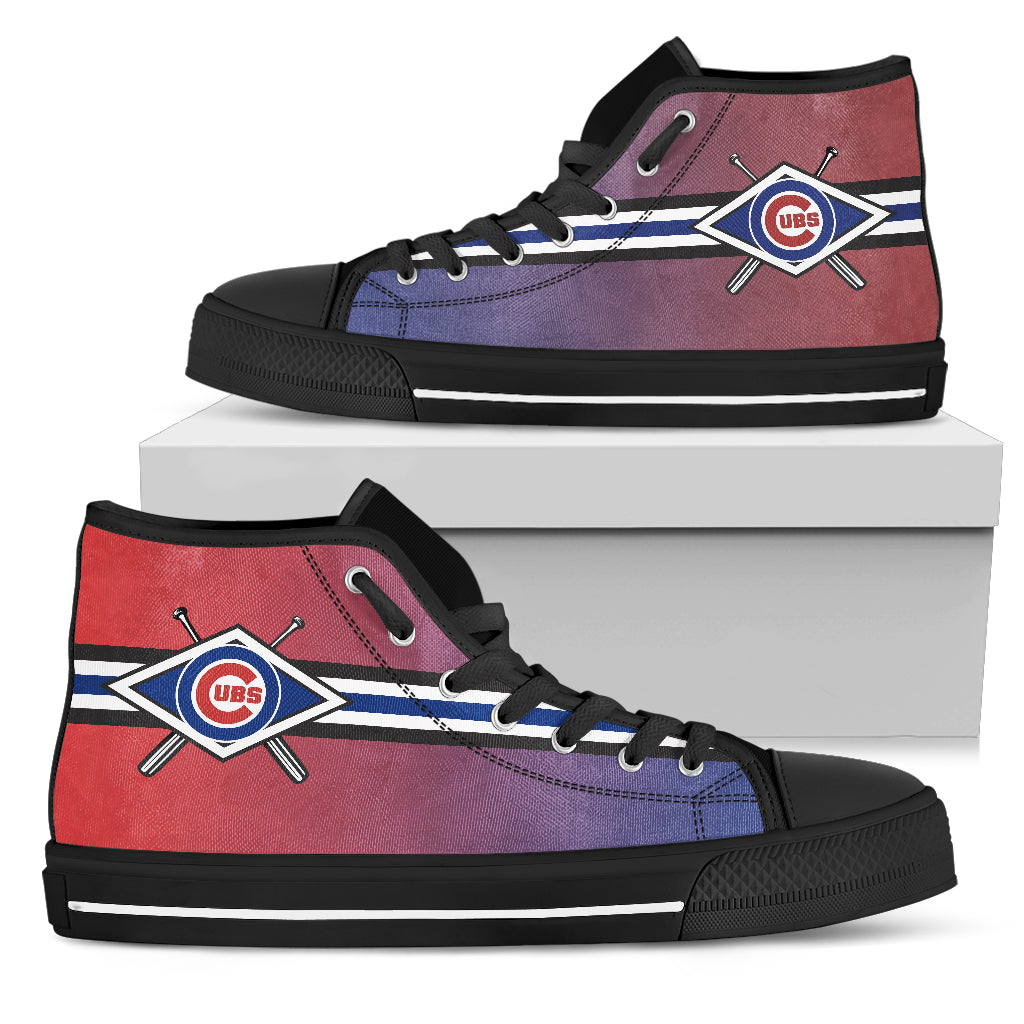 Double Stick Check Chicago Cubs High Top Shoes