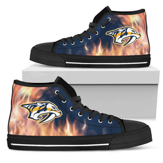 Fighting Like Fire Nashville Predators High Top Shoes