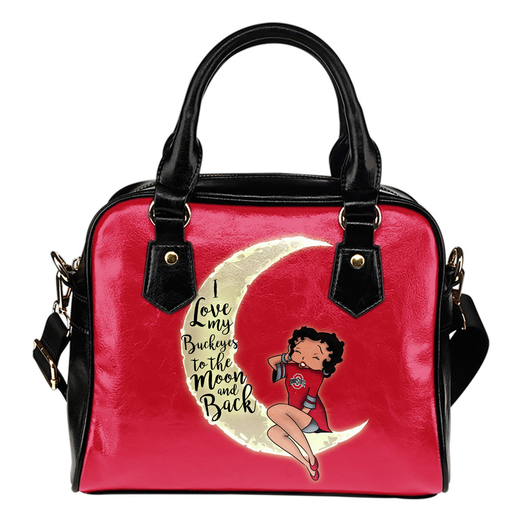 I Love My Ohio State Buckeyes To The Moon And Back Shoulder Handbags - Best Funny Store