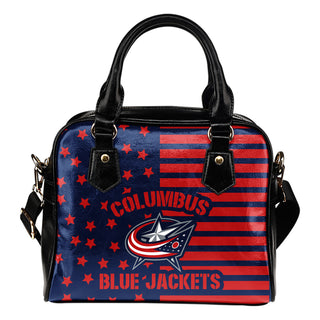 Twinkle Star With Line Columbus Blue Jackets Shoulder Handbags