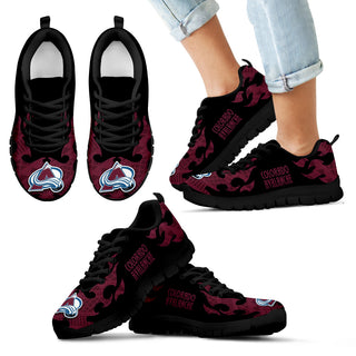 Tribal Flames Pattern Colorado Avalanche Sneakers