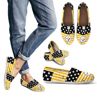 Star Stripers America Flag Pittsburgh Steelers Women Casual Shoes