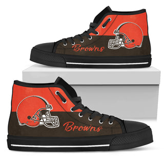 Divided Colours Stunning Logo Cleveland Browns High Top Shoes