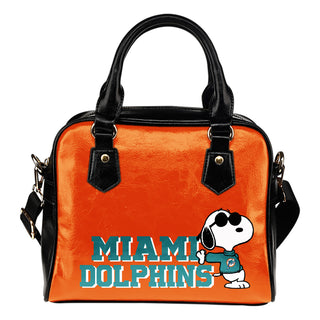 Miami Dolphins Cool Sunglasses Snoopy Shoulder Handbags Women Purse
