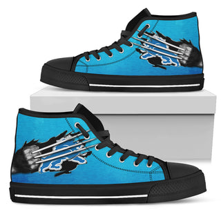 Scratch Of The Wolf Detroit Lions High Top Shoes