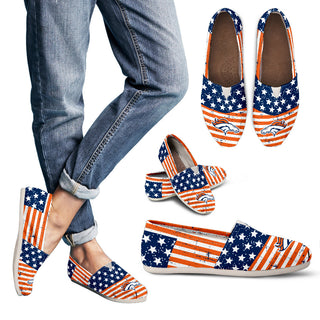 Star Stripers America Flag Denver Broncos Women Casual Shoes