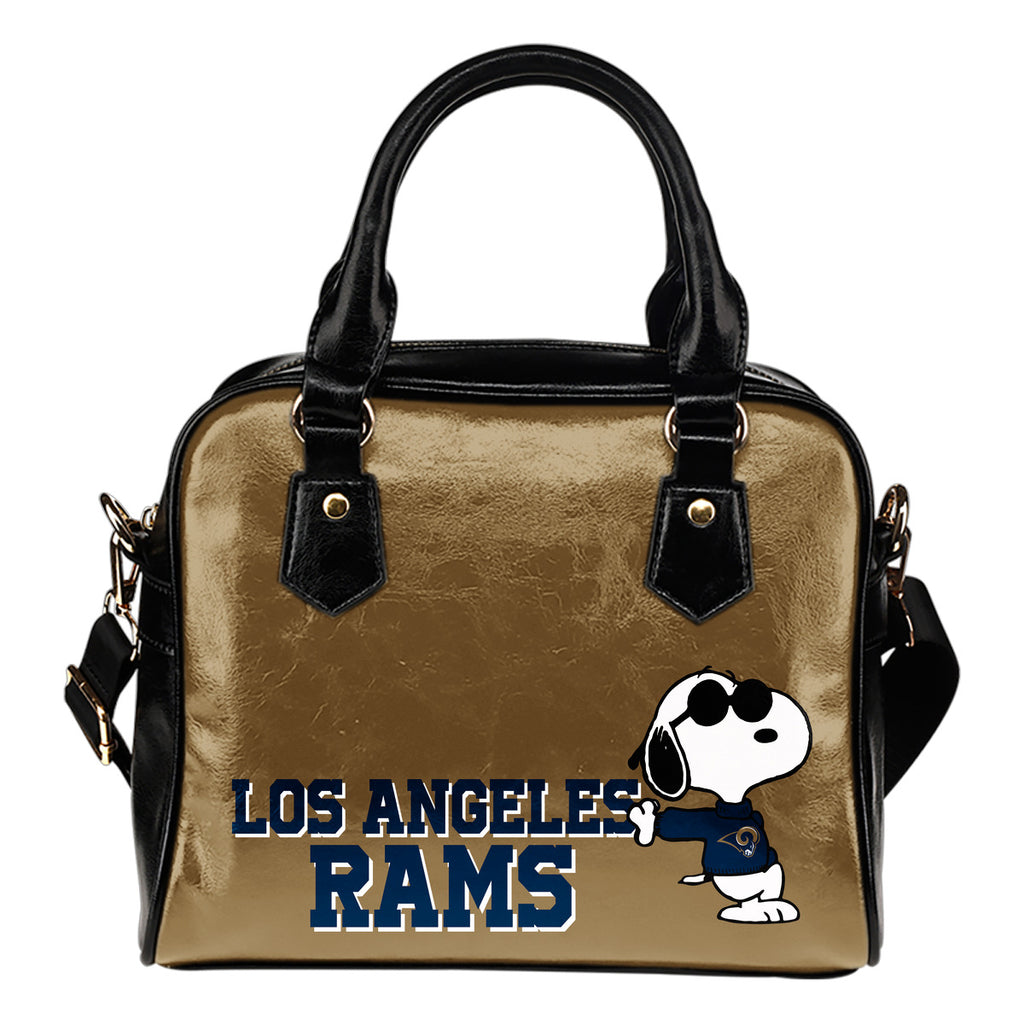 Los Angeles Rams Cool Sunglasses Snoopy Shoulder Handbags Women Purse