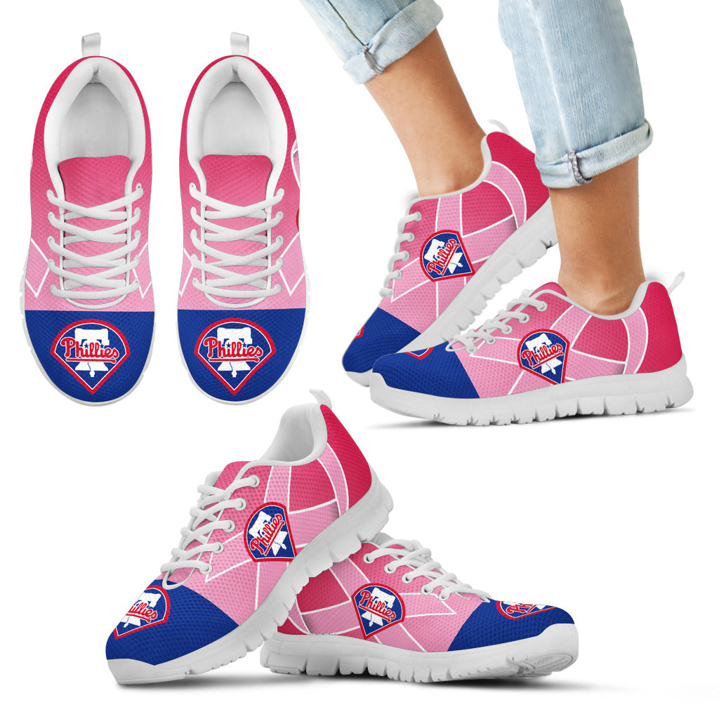 Philadelphia Phillies Cancer Pink Ribbon Sneakers