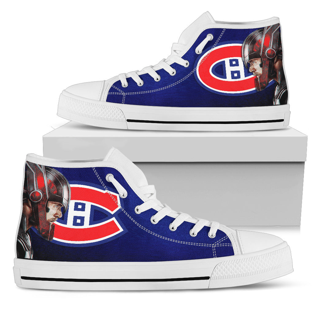 Thor Head Beside Montreal Canadiens High Top Shoes